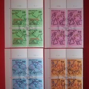 Elvetia 1988 - serie completa in blocuri de 4 (Michel20euro)