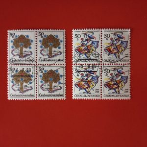 Cehoslovacia 1989 - 2 serii intregi in blocuri de 4