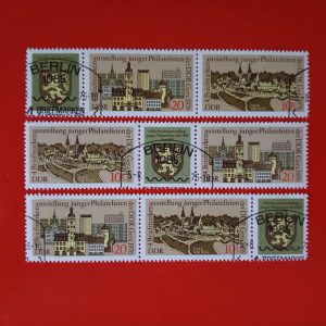 DDR 1976 - serie completa in straif cu vigneta x3 - diferite structuri