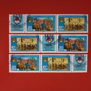 DDR 1979 - serie completa in straif cu vigneta x3 - diferite structuri