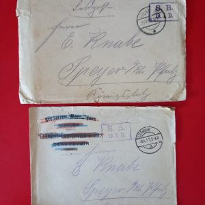 Deutsches Reich (Feldpost - posta militara) 1917 - 2 plicuri circulate