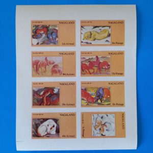 Nagaland (posta locala India) 1969 - serie completa MNH in bloc nedantelat