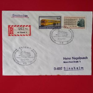 Berlin 1972 - plic circulat - stampile aniversare feroviare prima zi