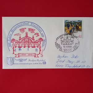 Germania 1988 - plic feroviar - stampila prima zi
