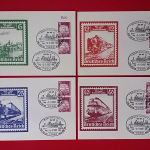 Germania 1987 - set 4 CF tematice - stampile feroviare prima zi