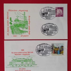Germania 1981 - 2 FDC - stampile feroviare aniversare