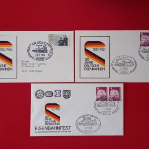 Germania 1985 - 3 FDC - stampile feroviare