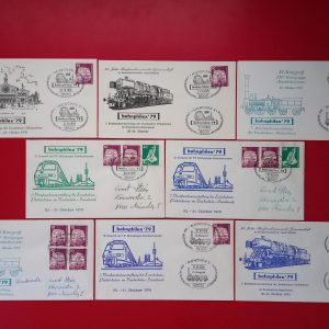 Germania 1979 - lot 8 plicuri ocazionale feroviare - stampile prima zi