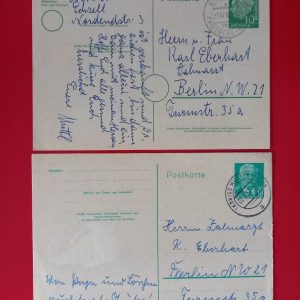 Germania 1956/1957 - 2 CP circulate - marci fixe