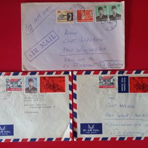 Indonezia 1970/1975 - 3 plicuri circulate in Germania - posta aeriana