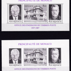 Monaco 1987 - serie completa MNH in bloc x2 - dantelat / nedantelat (Michel42euro)