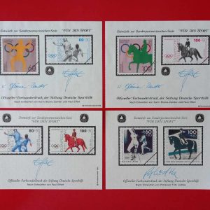 Germania 1992 - set 4 blocuri tip CF semnate de sportivi olimpici